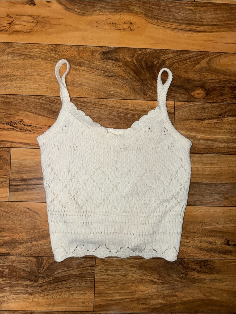 White Knit Tank Top - Women
